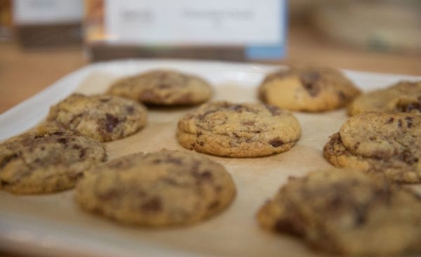 Finished test cookies plated for tasting and buyer samples